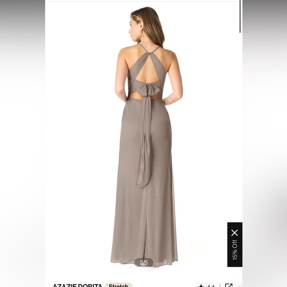 Azazie Dorita Taupe Bridesmaid Dress - Picture 3 of 4